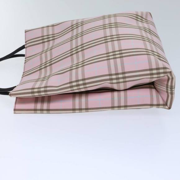 BURBERRY Nova Check Hand Bag Canvas Pink Auth 72132 - Picture 4 of 16